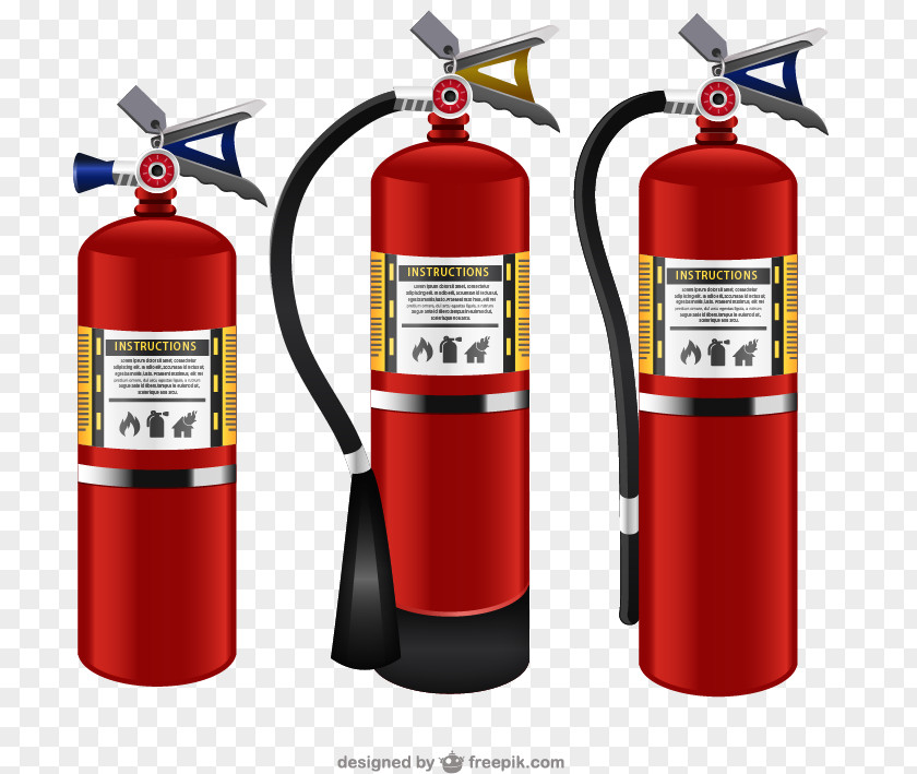 3 Red Extinguisher Vector Material Downloaded, PNG