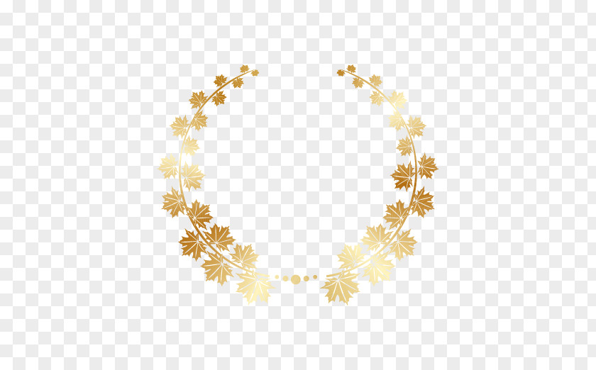 Gold Maple Leaf Wreath Ring PNG