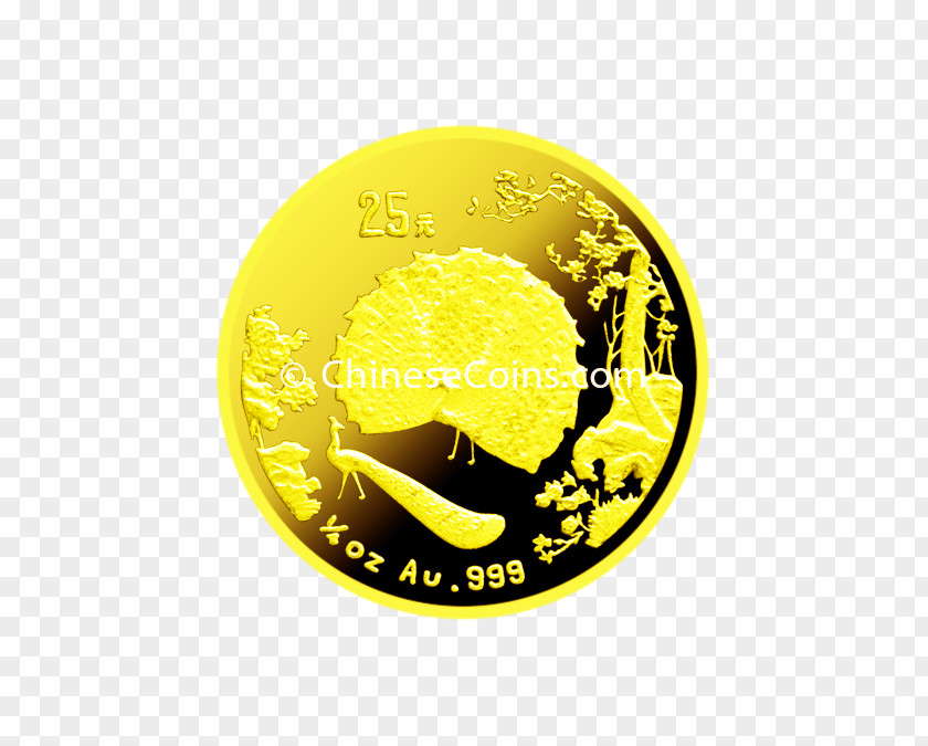 Gold Peacock Coin Chinese Panda Saint-Gaudens Double Eagle PNG