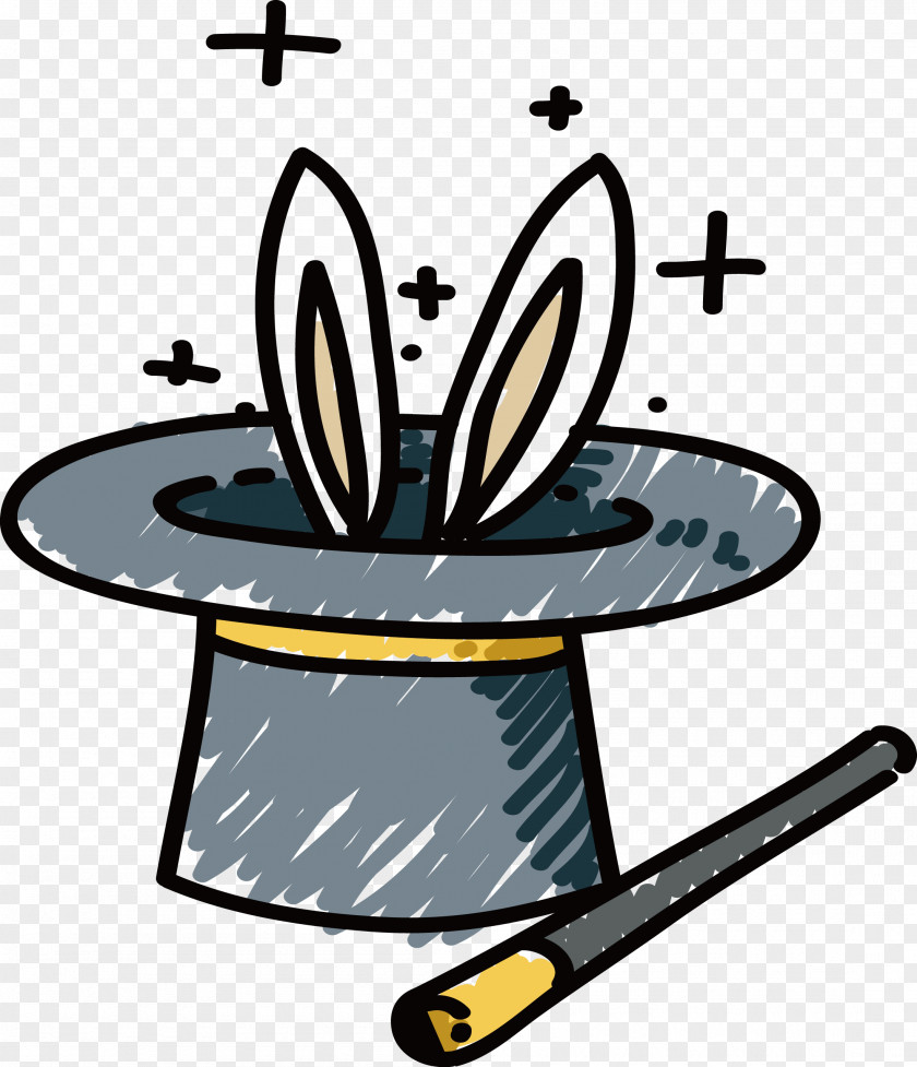Magic Hat Rabbit Cartoon PNG