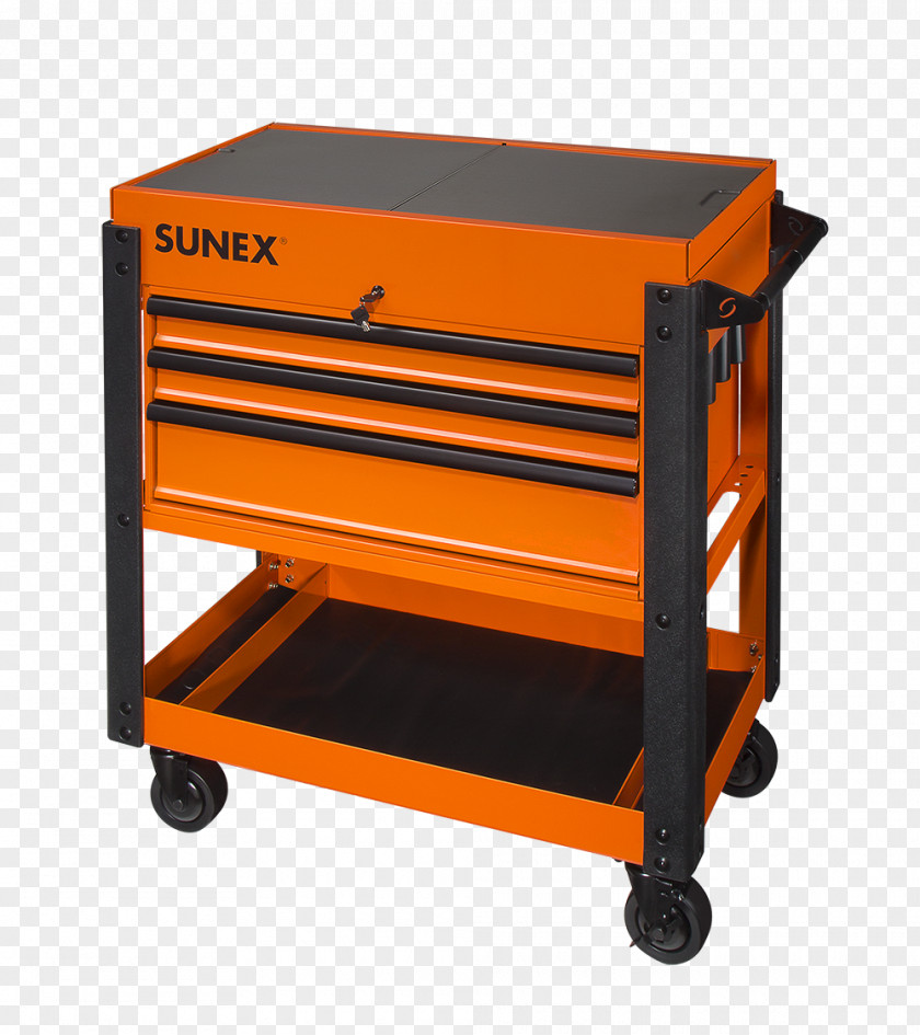 Tool Cart Sunex 8035XT 3 Drawer Service With Sliding Top 8035R Compact Slide Utility Red PNG