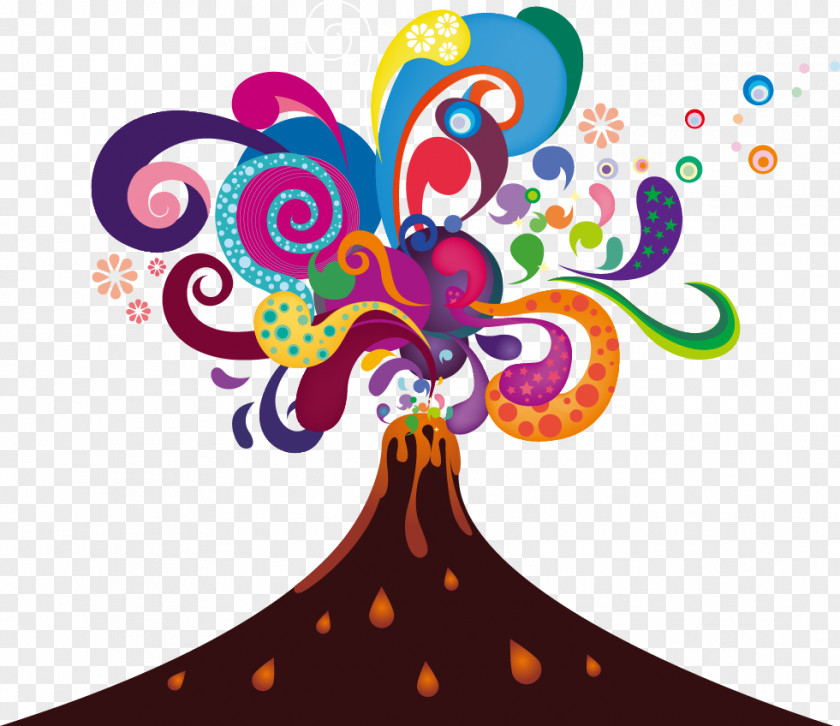 Cartoon Volcano Spitting Fireworks Royalty-free Clip Art PNG