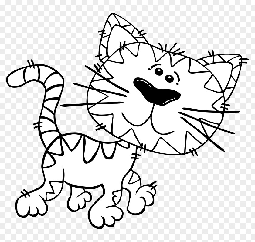 Cat Outline Cartoon Clip Art PNG