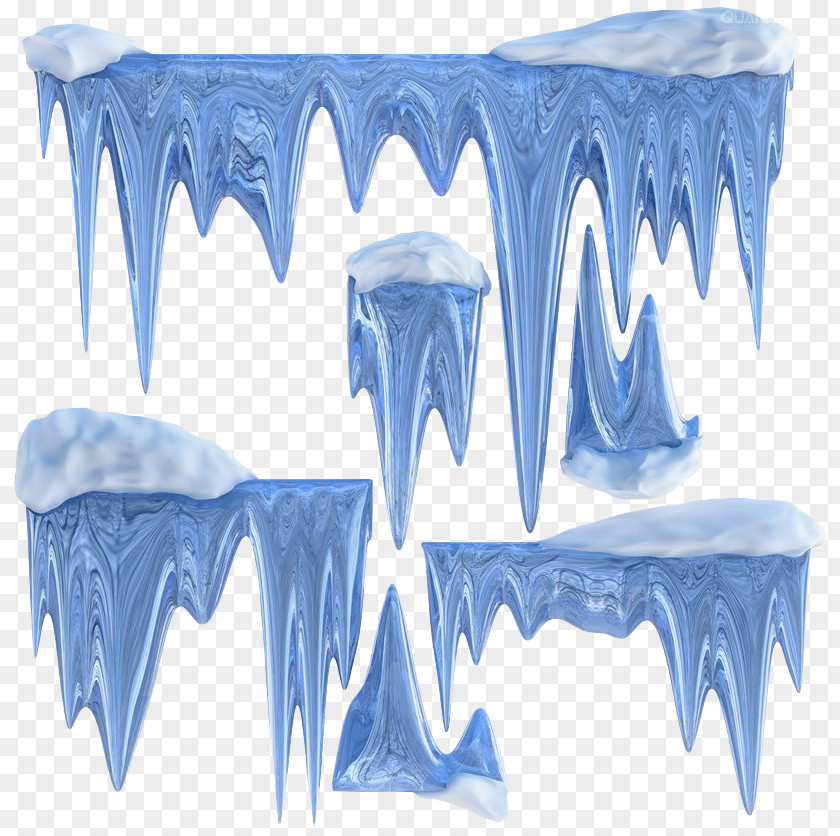 Hand Painted Blue Icicles Icicle Ice PNG