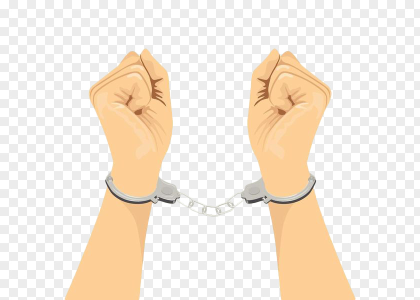 Handcuffs In Both Hands Prison Illustration PNG