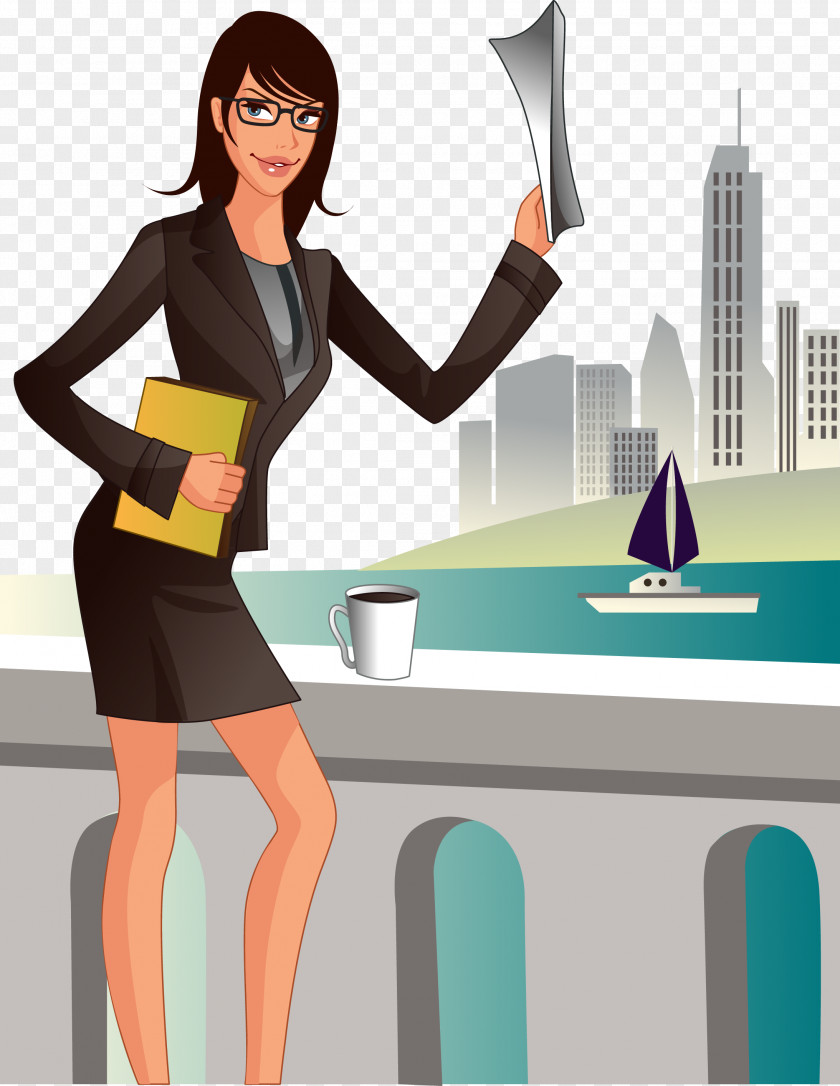 Vector Business Woman Euclidean Illustration PNG