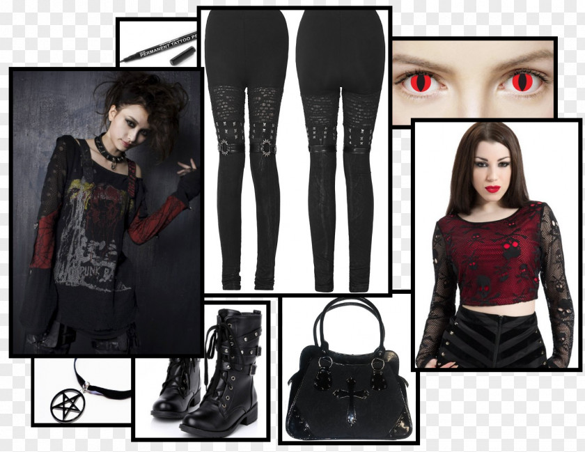 Gothic Style Punk Fashion Casual Clothing Dress PNG