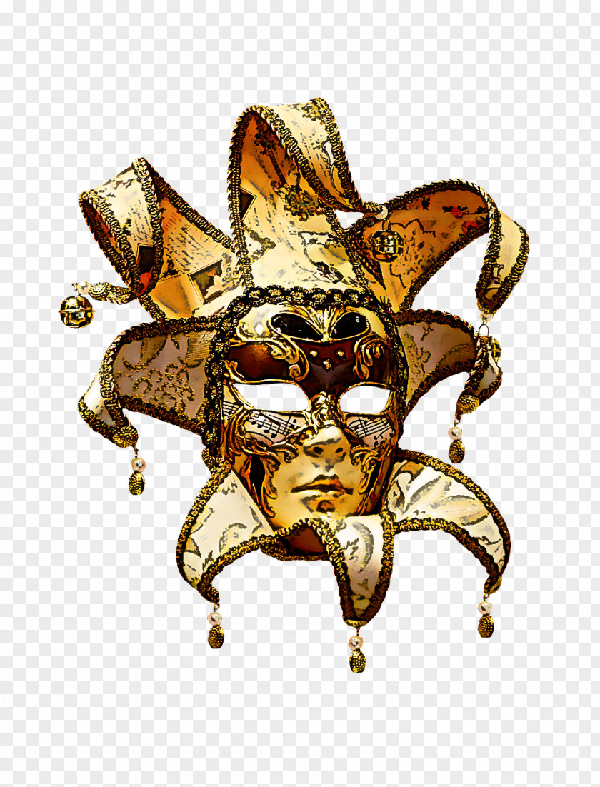 Jester Mask Headgear Brooch Costume PNG