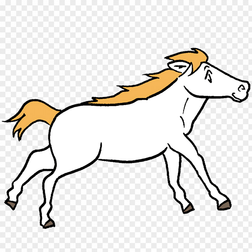 Mustang Line Art Animal Figurine Cartoon Snout PNG
