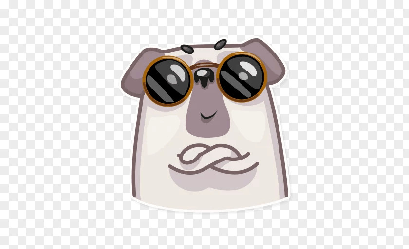 25 Pug Sticker Snout Glasses PNG