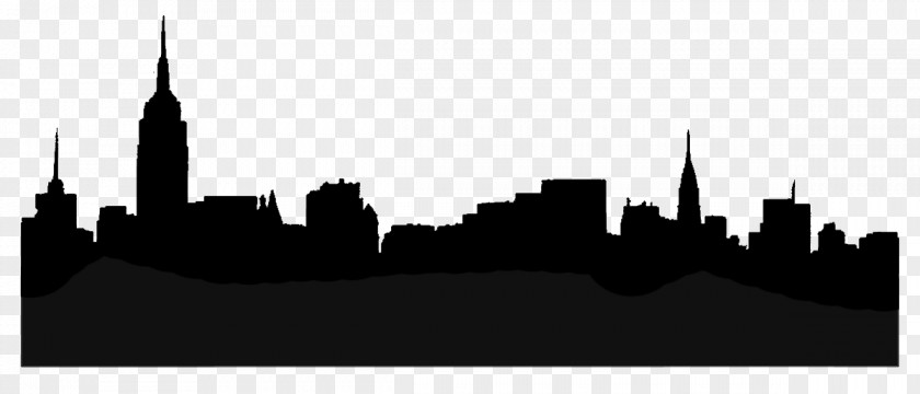 CITY Manhattan Skyline Stencil Silhouette PNG
