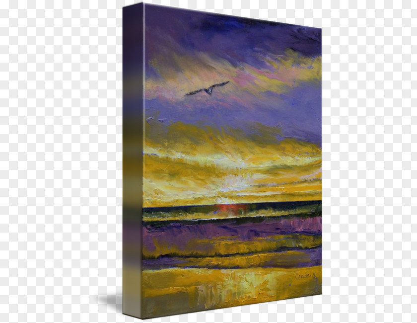Seagull Sunset Canvas On Demand By Michael Creese Painting Print Acrylic Paint Gallery Wrap PNG