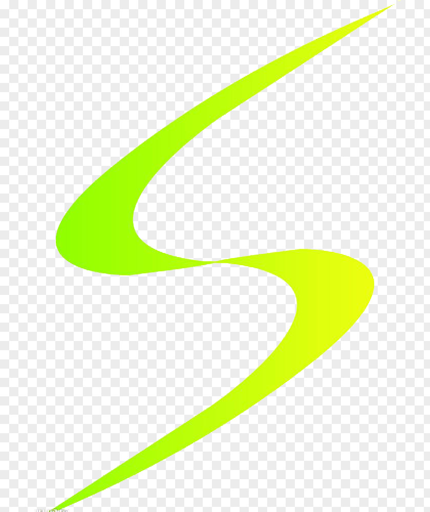 Yellow Green S Shape Graphic Design PNG