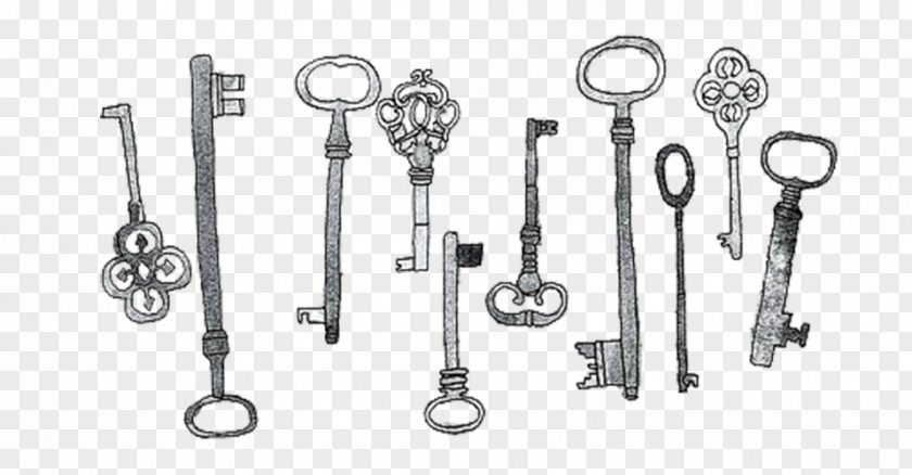 A Variety Of Retro Keys Drawing Key Illustration PNG