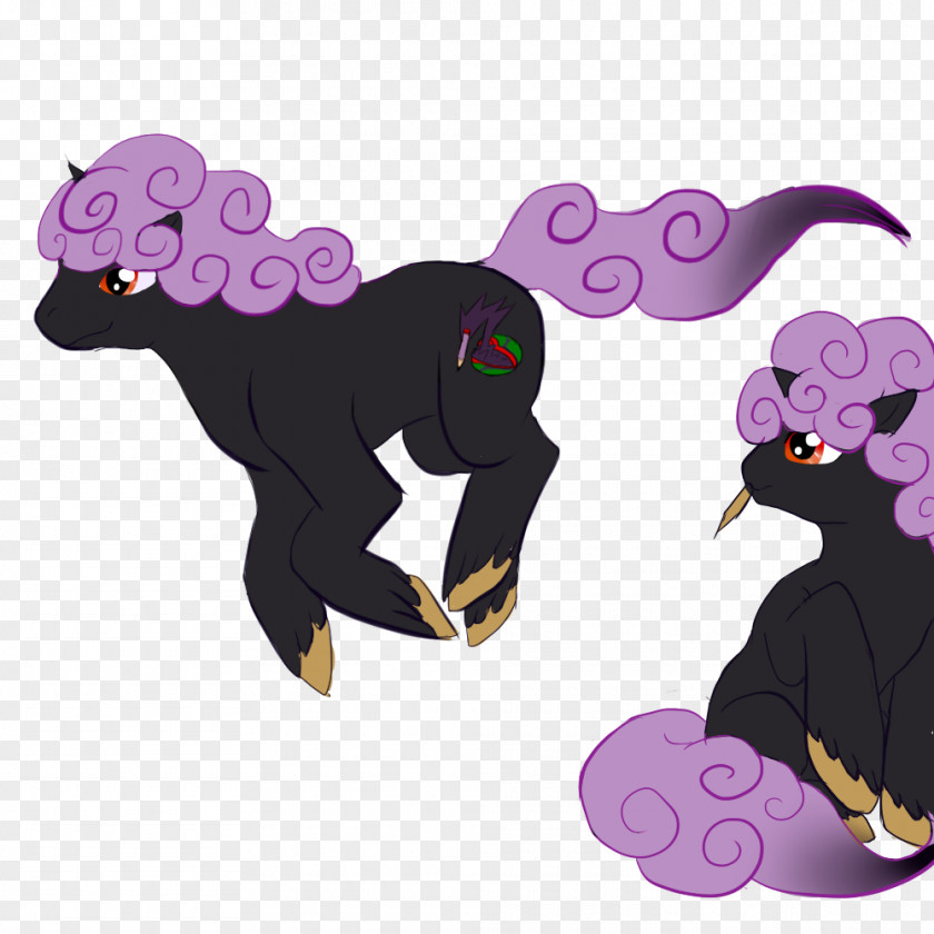 Cloud Brushes Carnivora Horse Cartoon Purple Character PNG
