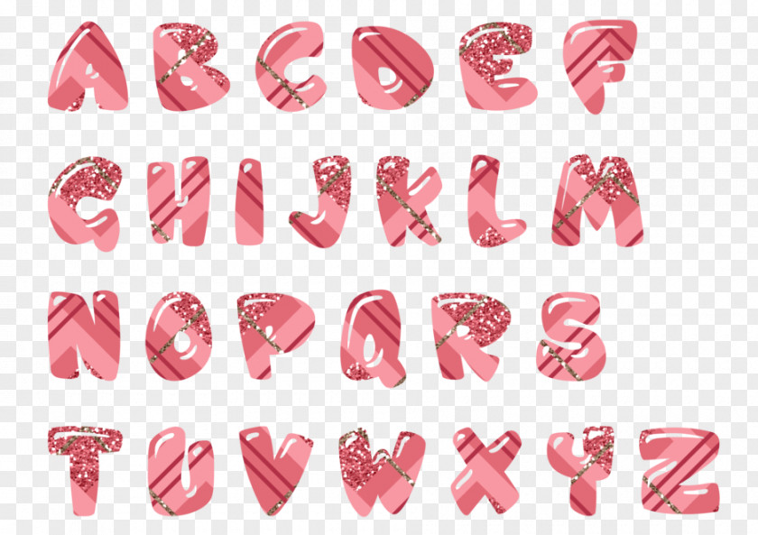 Creative Pink Candy Letters Letter Alphabet PNG