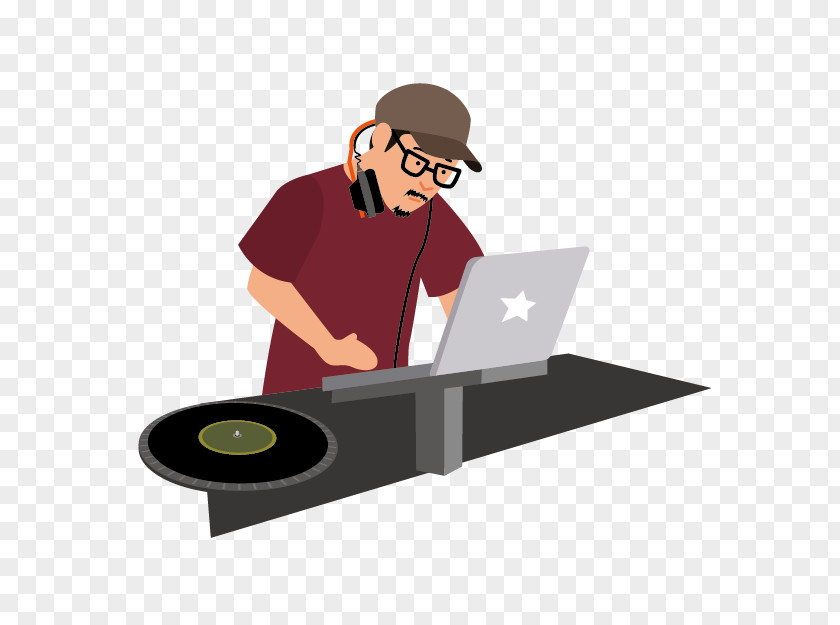 Cartoon Stage DJ Disc Jockey Illustration PNG