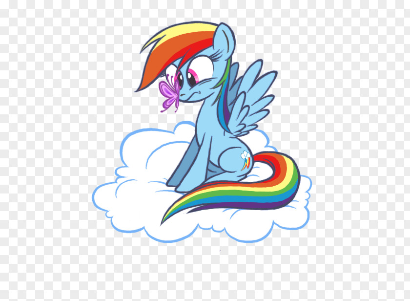 Rainbow Butterfly Pony Horse Art PNG