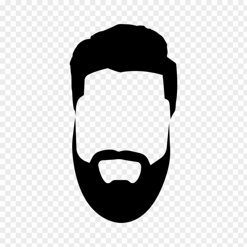 Black Hair Jaw Beard Logo PNG