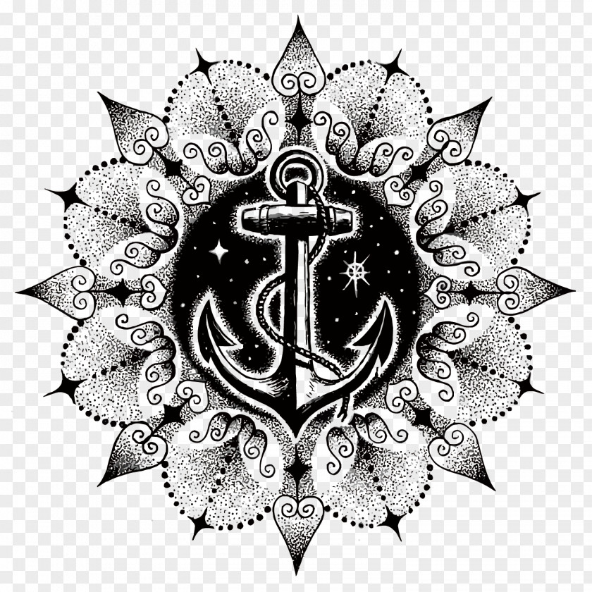 Vector Anchor Tattoo Mandala Symbol Ship PNG