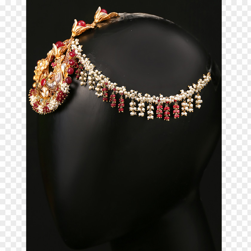 Necklace Bling-bling Bead Maroon Bling PNG