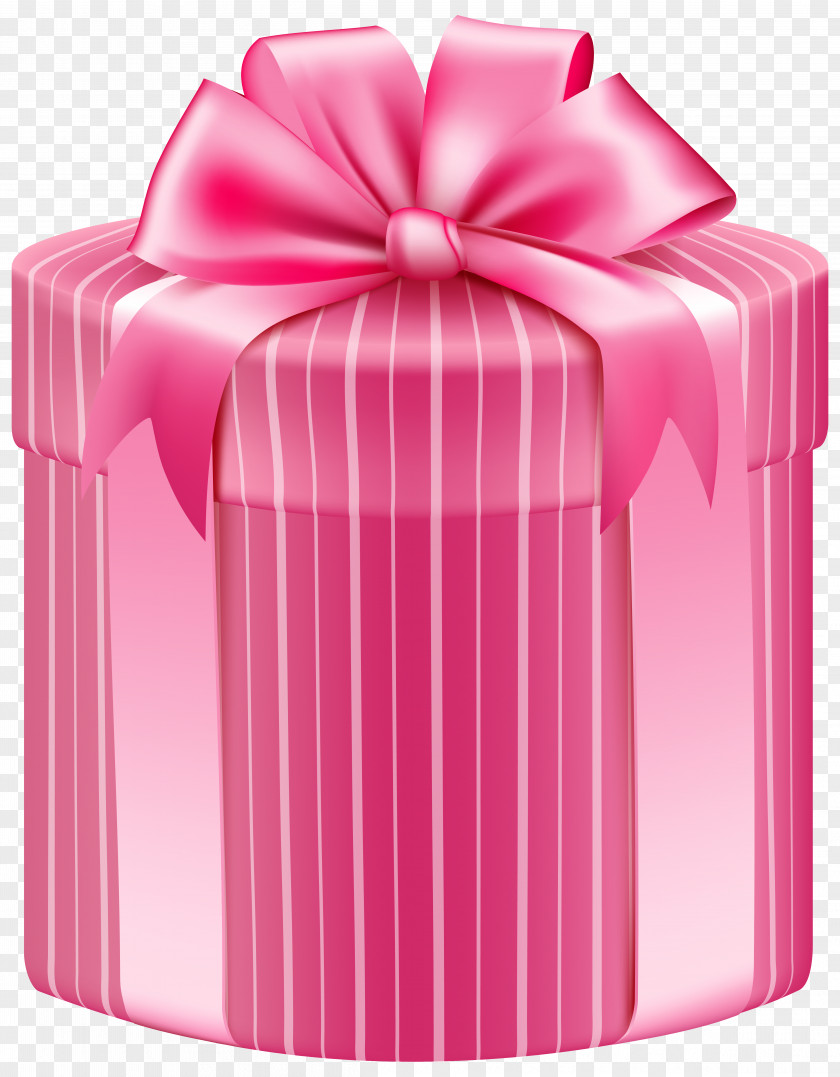 Pink Striped Gift Box Clipart Image Clip Art PNG