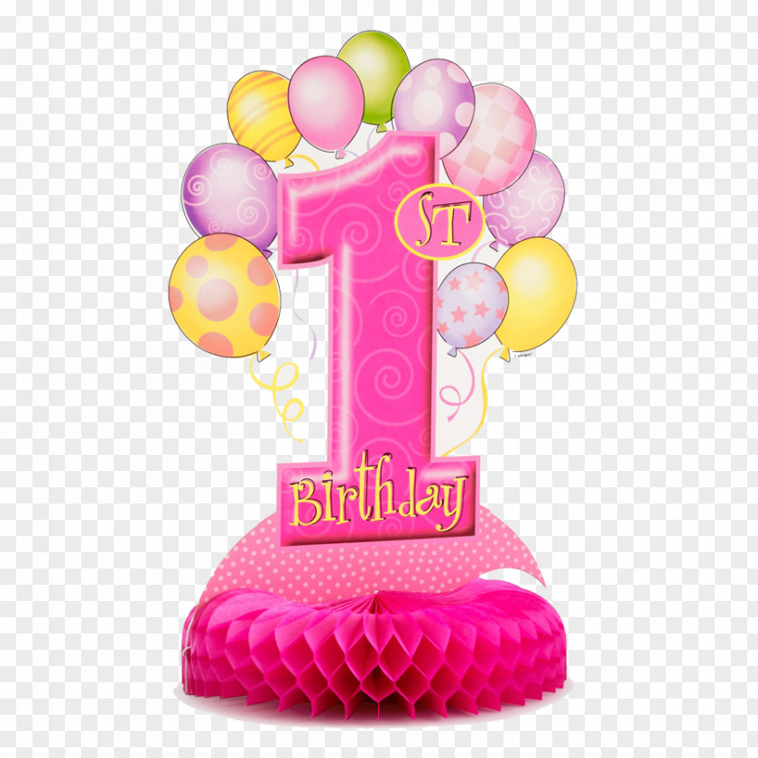 1st Birthday Cake Party Balloon Centrepiece PNG