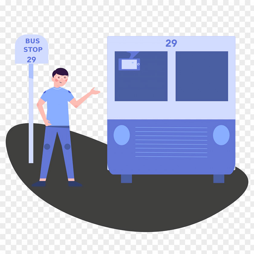 Transport Bus Stop Man Communication Logo PNG
