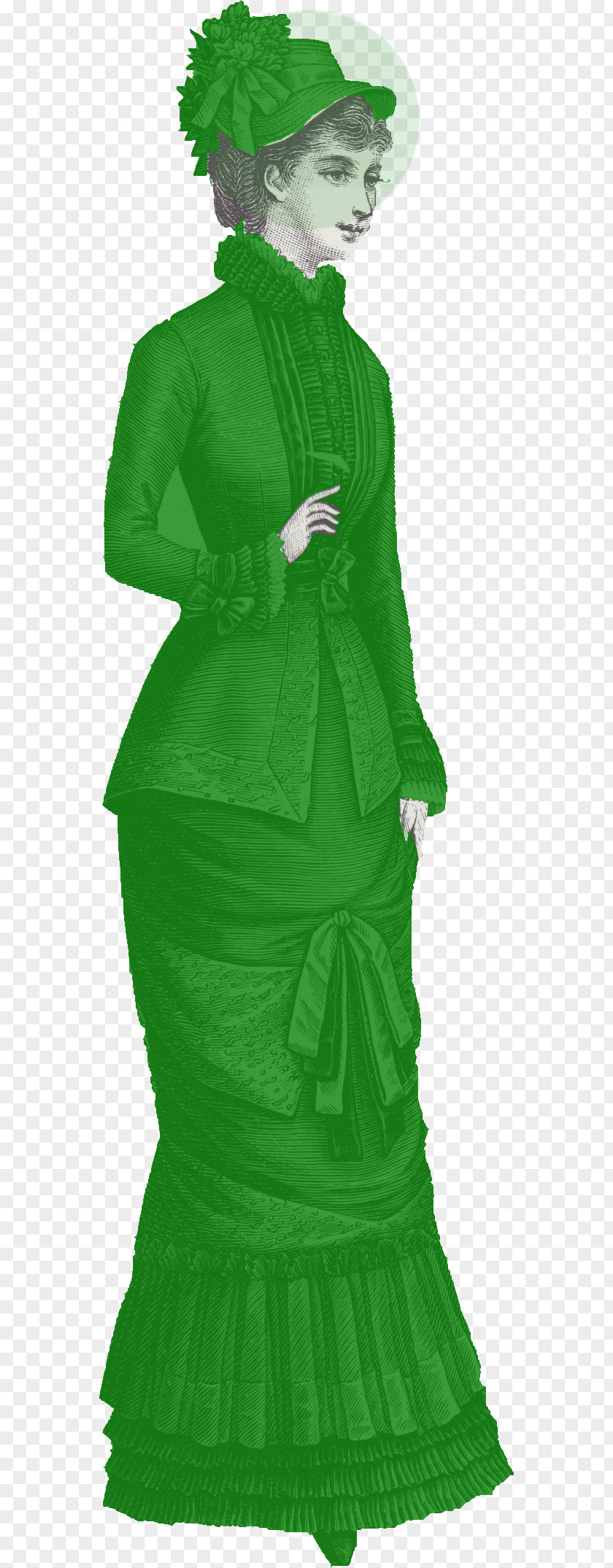 Bustling Christmas Tree Costume Design Green PNG