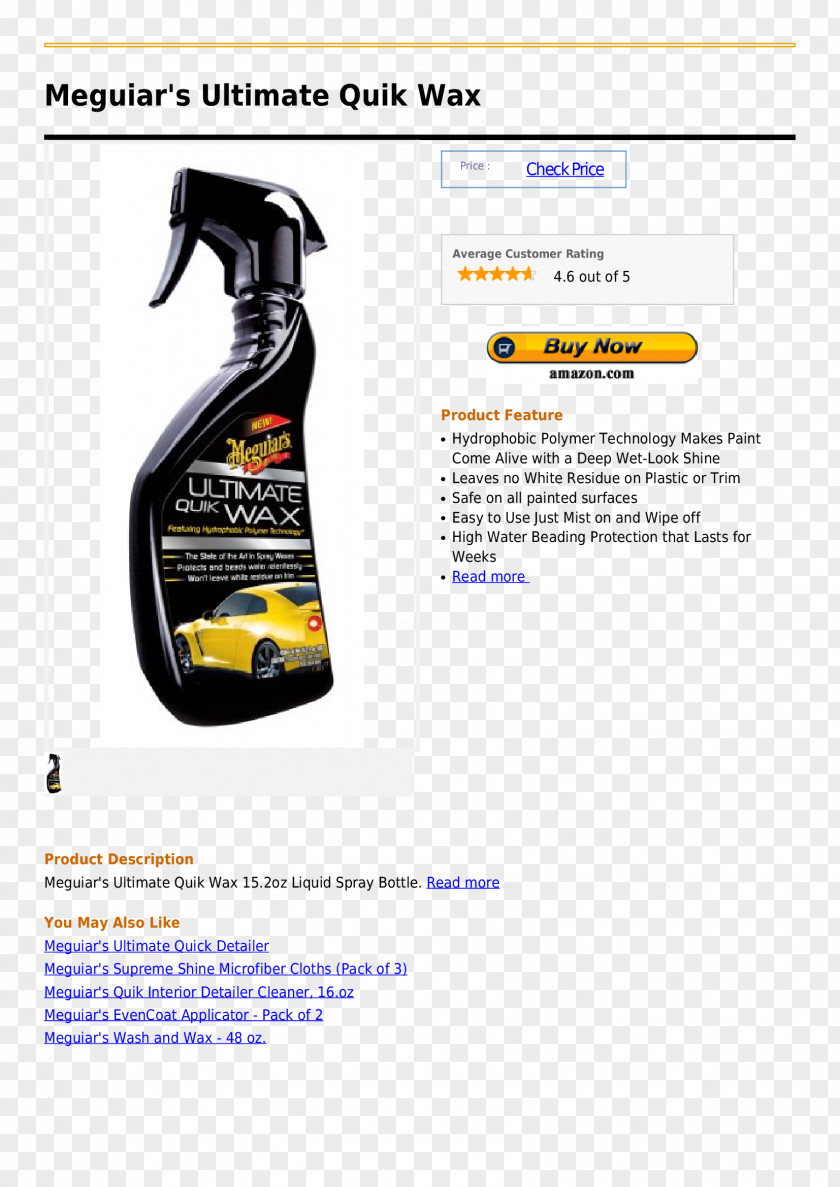 Car Wax Spray Auto Detailing Paint Sealant PNG