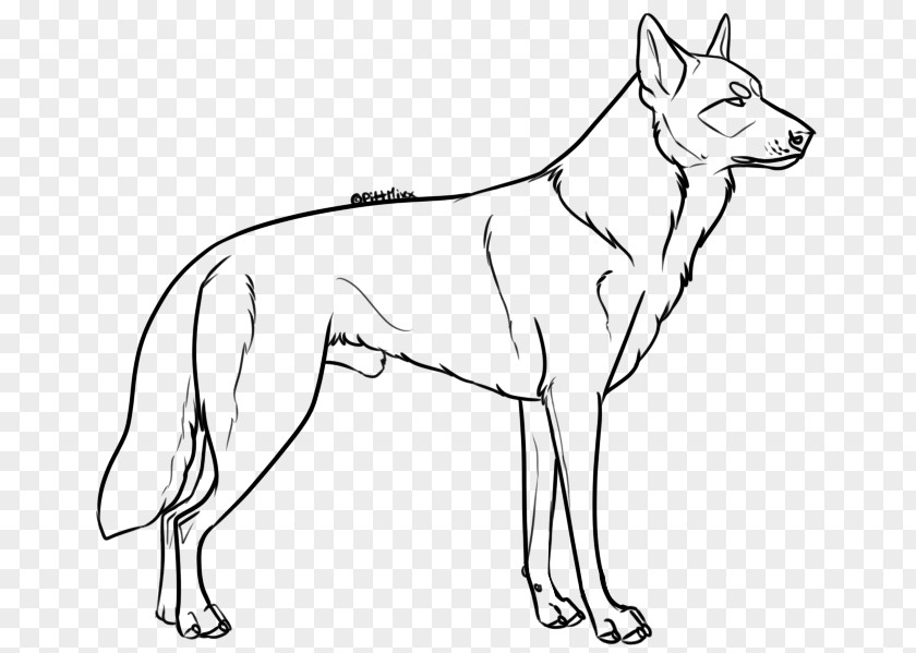 Puppy Dog Breed Line Art German Shepherd Drawing PNG