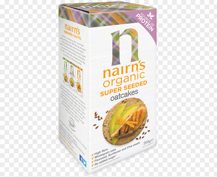 20% OFF Organic Super Seeded Oatcakes 200 G 250ML Nairn's Oat (Brown) Cakes 250g (Pack Of 2)Biscuit Nairns PNG