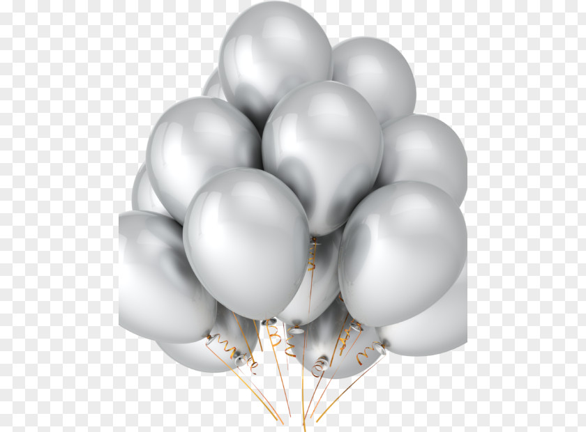 Balloon Metallic Color Silver Birthday Party PNG