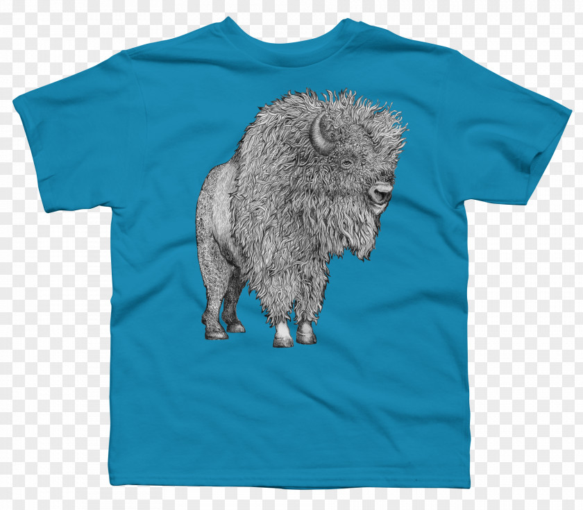 Buffalo T-shirt Clothing Sleeve Aqua PNG