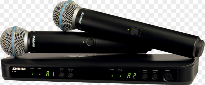 Wireless Microphone Shure SM58 Blx288pg58 Vocal Combo With Pg58 Handheld Microphones PNG