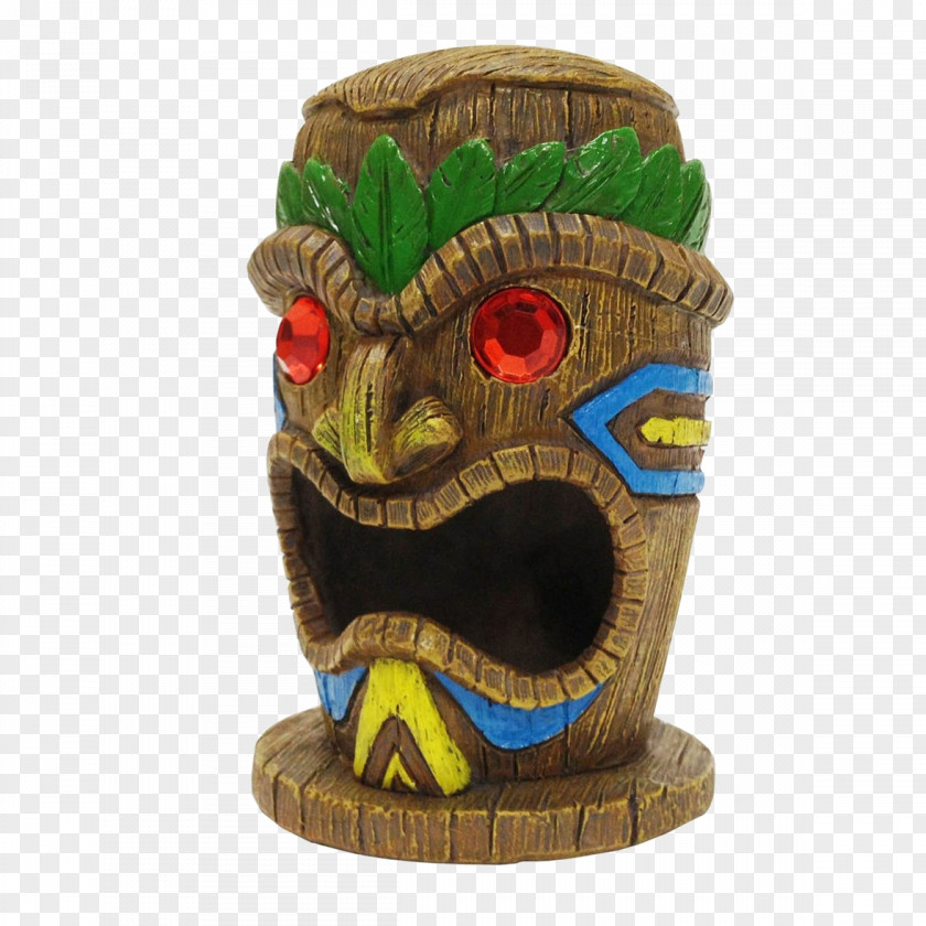 Fish Tiki Aquarium Hawaiian Statue Wood Carving PNG