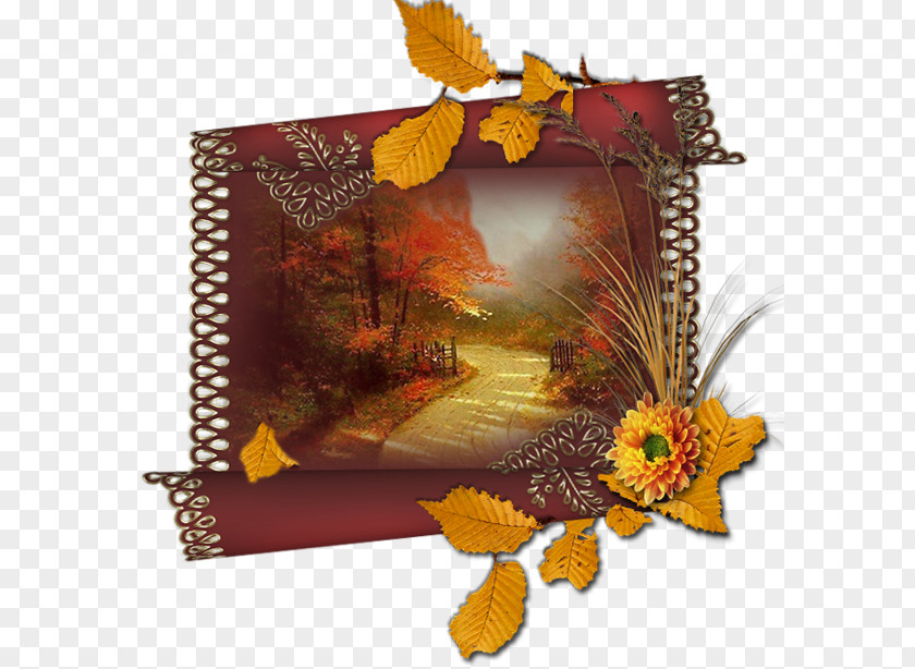Picture Frame Paper Background Yellow Autumn PNG