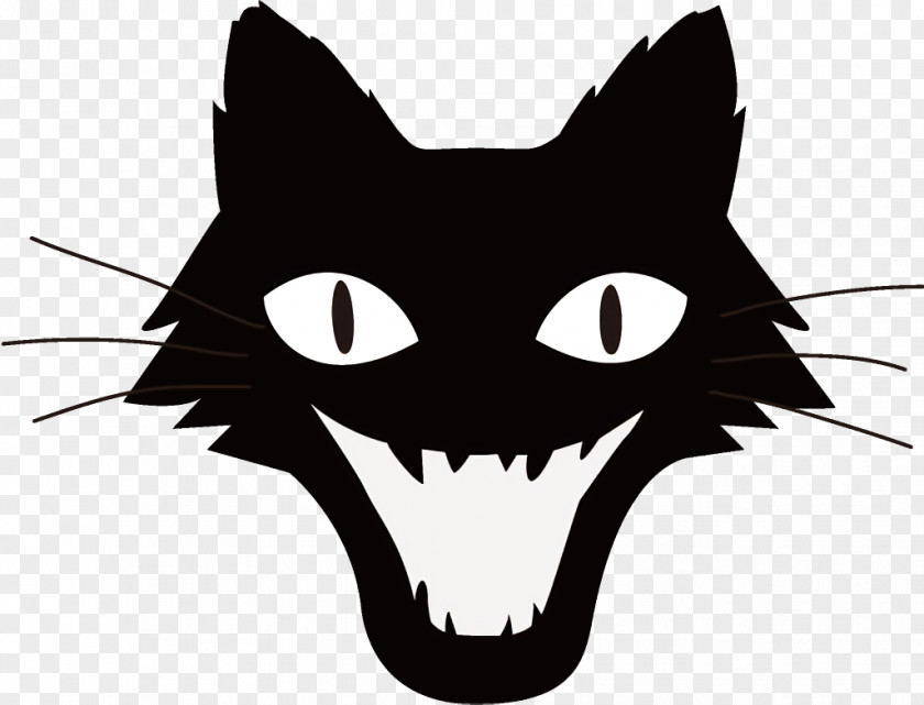 Tooth Snout Black Cat Halloween PNG