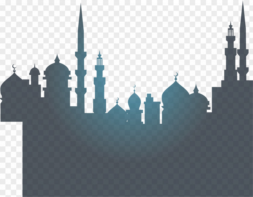 Blue Church Of Eid Al Fitr One Thousand And Nights Aladdin Illustration PNG