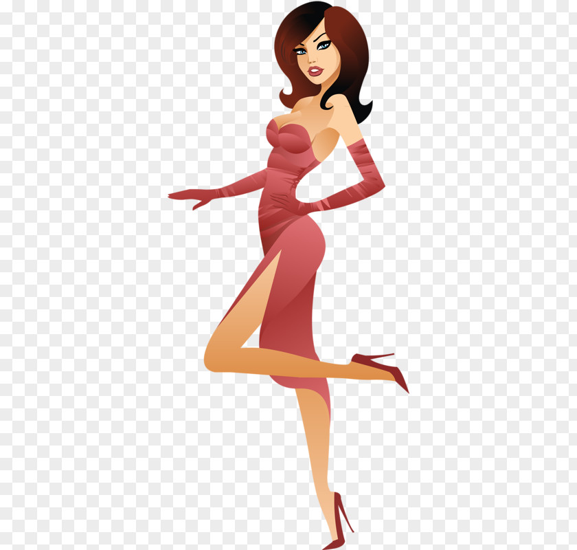 Fashion Girl Illustration PNG Illustration, Sexy Girl, woman wearing red dress illustration clipart PNG