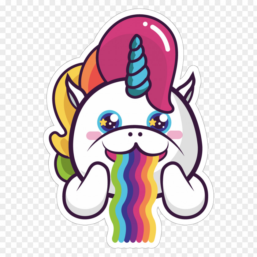 Unicorn Face Sticker Feel My Rhythm PNG