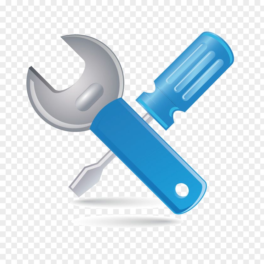 Vector Blue Wrench Computer Network Icon PNG