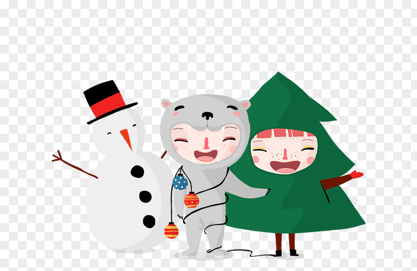 Didactic Santa Claus Snowman Christmas Ornament Clip Art PNG