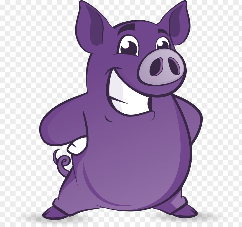 Bottom Clipart Purple Pig Logo Graphic Design PNG