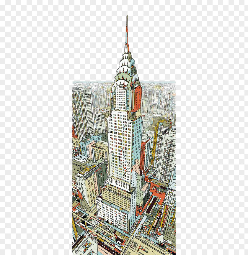 IllustrationCity, Skyscraper Manhattan AllPosters.com Painting Illustration PNG