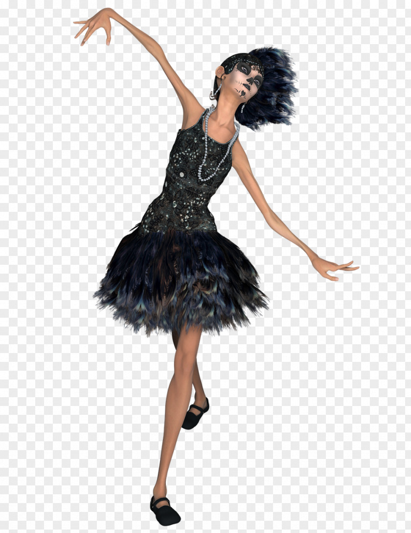 Model Little Black Dress Calavera Shoulder Fashion PNG
