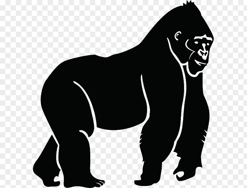 Gorilla Ape Chimpanzee Silhouette Clip Art PNG