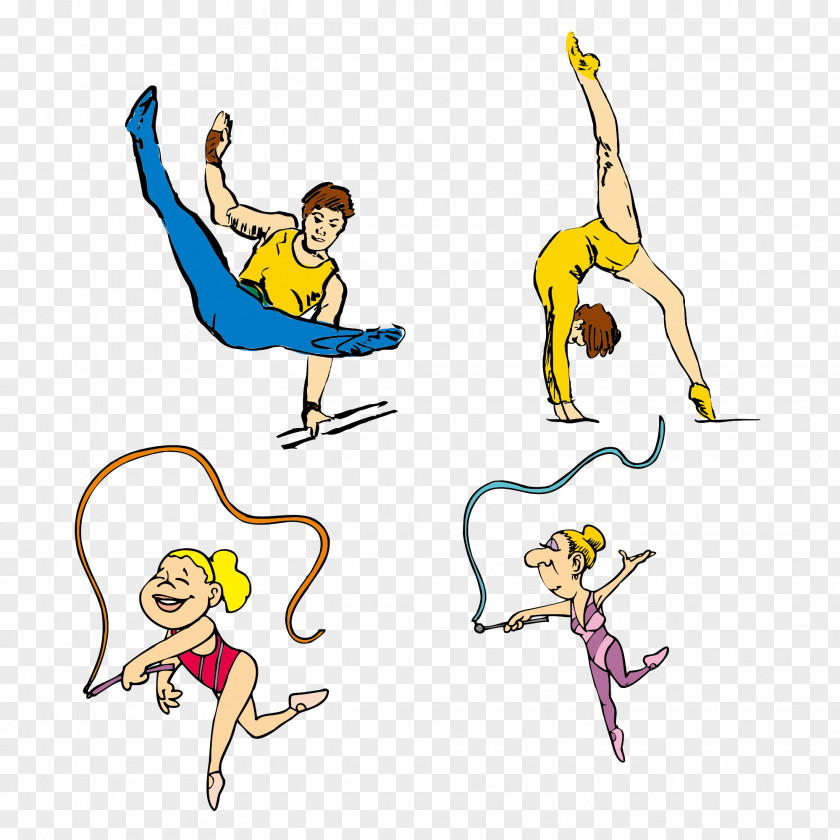 Gymnastics Collection Vector Material Logo Clip Art PNG