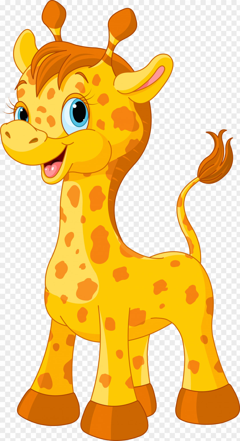 Cartoon Giraffe Coloring Book Clip Art PNG