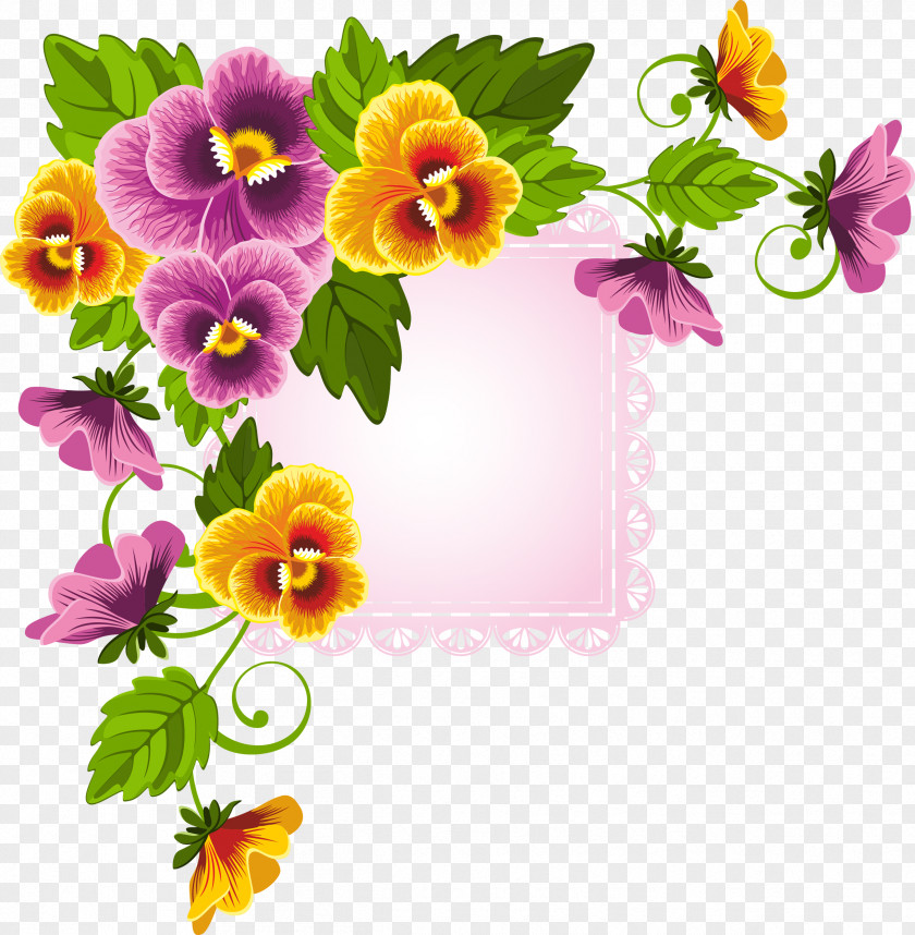 Flower Border Floral Design Stock Photography PNG